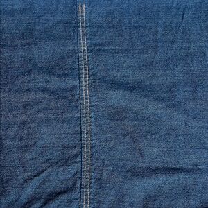 Denim Perry Ellis Queen box pleat dust ruffle. 14” drop.